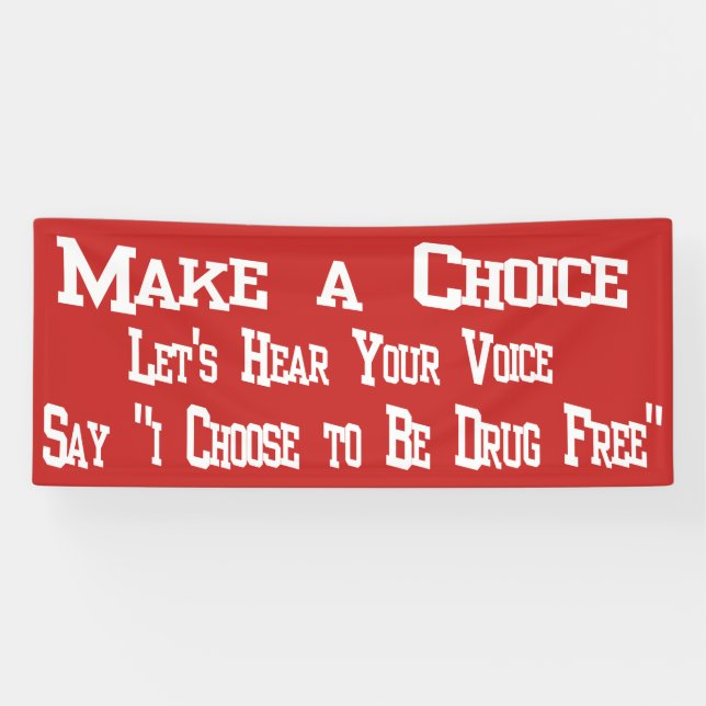 Red Ribbon Drug Free Say No To Drugs Banner (Horizontal)