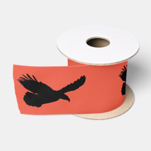 Red Ribbon Eagle Flying - Choose Colours Satin Ribbon