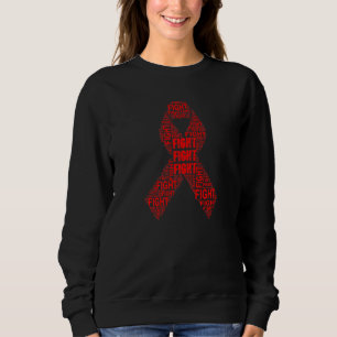 Red Ribbon Fight Hiv Aids Awareness Support Month Sweatshirt