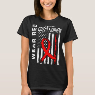 Red Ribbon Great Nephew Heart Disease Awareness US T-Shirt