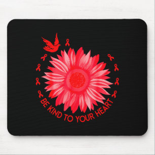 Red Ribbon Heart Disease Awareness Gifts Heart Hea Mouse Pad