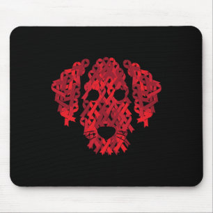 Red Ribbon HIV Aids Brain Aneurysm Dog Awareness G Mouse Pad