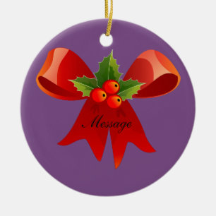 Red Ribbon Holly  Thunder_Cove Ceramic Tree Decoration