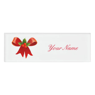 Red Ribbon Holly  Thunder_Cove Name Tag