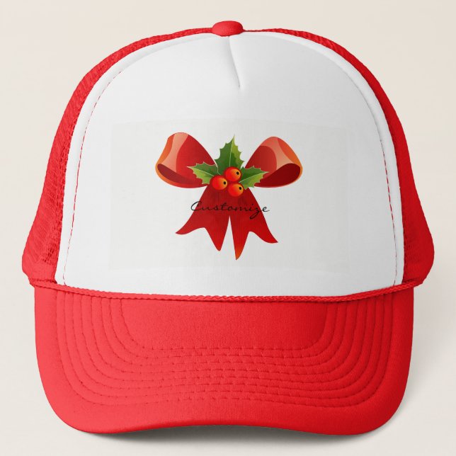 Red Ribbon Holly  Thunder_Cove Trucker Hat (Front)