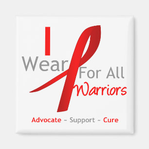 Red Ribbon I Wear Red For All Warriors Magnet