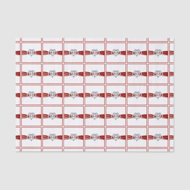 Red Ribbon Infinity Heart Tissue Paper (Front)