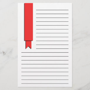 Red Ribbon Lined Stationery