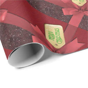 Red Ribbon Merry Christmas Wrapping Paper