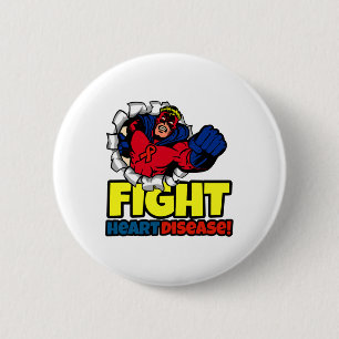 Red Ribbon Month Gifts For Boys Mens Heart Disease 6 Cm Round Badge