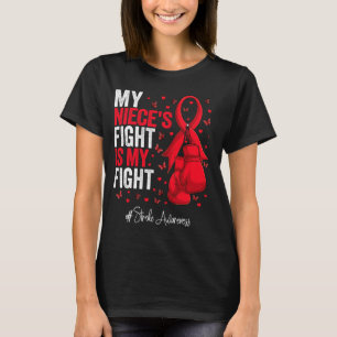 Red Ribbon Niece Stroke Awareness T-Shirt