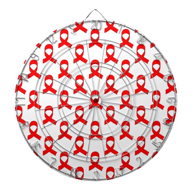Red Ribbon Pattern Dartboard (Front)