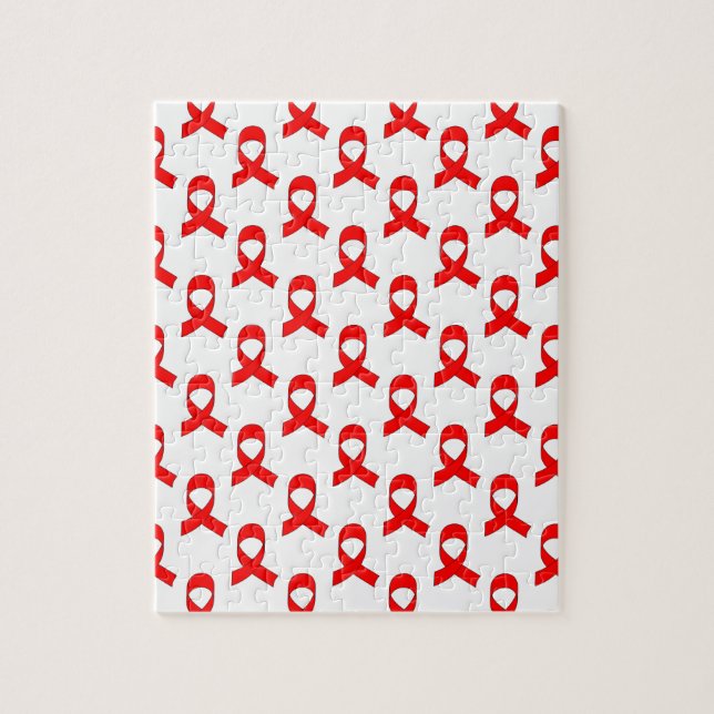 Red Ribbon Pattern Jigsaw Puzzle (Vertical)