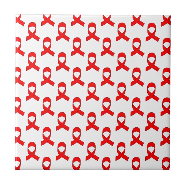 Red Ribbon Pattern Tile (Front)