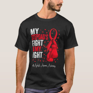 Red Ribbon Stepdad Aplastic Anaemia Awareness T-Shirt