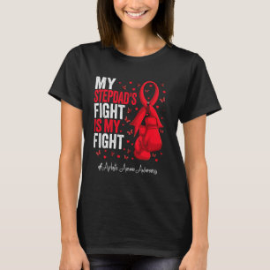 Red Ribbon Stepdad Aplastic Anaemia Awareness T-Shirt
