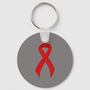 Red Ribbon Support Awareness Key Ring