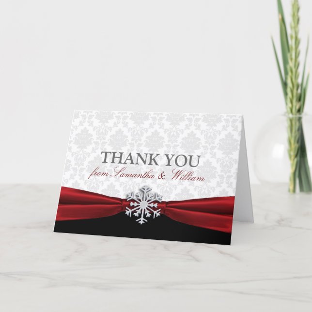 Red Ribbon Thank You Card (Front)