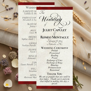 Red Ribbon Wedding Programme