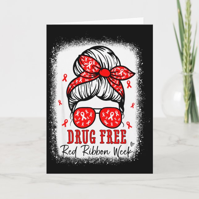 Red Ribbon Week Awareness Coquette Drug Anti-drug  Card (Front)