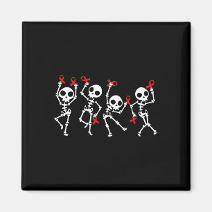Red Ribbon Week Awareness Skeleton Halloween Women Magnet