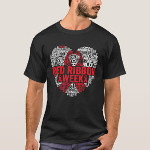Red Ribbon Week Ribbon Awareness Support T-Shirt