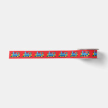 Red Ribbon with Train Locomotive