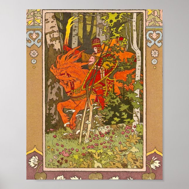 Red Rider Fairy Tale Vasilisa - Ivan Bilibin Poster (Front)