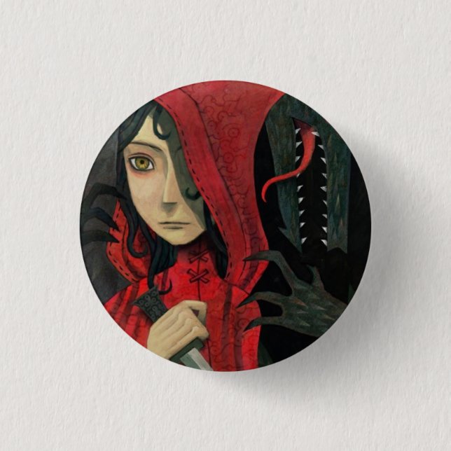 Red riding hood 3 cm round badge (Front)