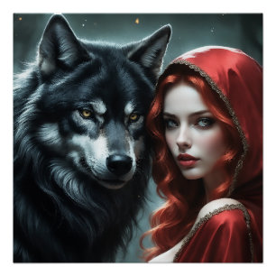 Red riding hood an his wolf  poster