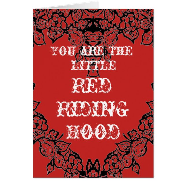 Red riding hood big bad wolf funny romantic card (Front)