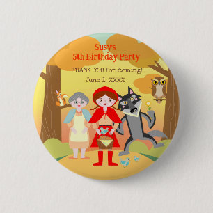 Red Riding Hood Girl Birthday Party 6 Cm Round Badge