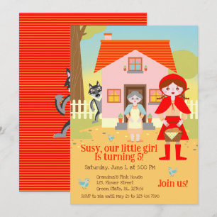 Red Riding Hood Girl Birthday Party Invitation