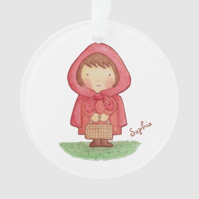 Red Riding Hood Girls Room Personalised Ornament (Front)