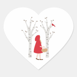 Red Riding Hood Heart Sticker