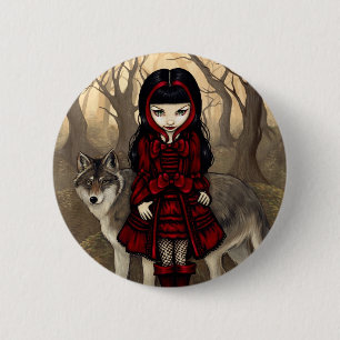 "Red Riding Hood in Autumn" Button