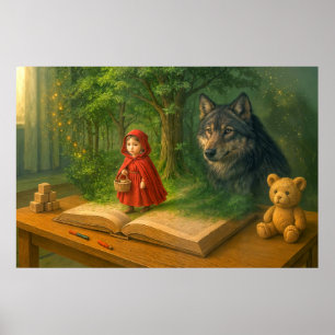 Red Riding Hood in magical kids room Poster