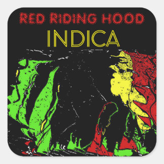 RED RIDING HOOD INDICA SQUARE STICKER