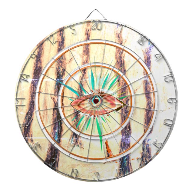 Red Riding Hood-like figure in a winter forest Dartboard (Front)