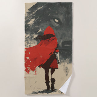 Red Riding Hood Wolf Beach Towel – Dark Fairy Tale
