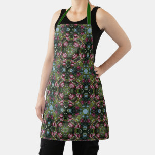 Red Ripe Apples On Tree Abstract Pattern  Apron