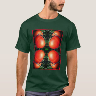 Red Ripe Garden Tomatoes On The Vine Abstract  T-Shirt