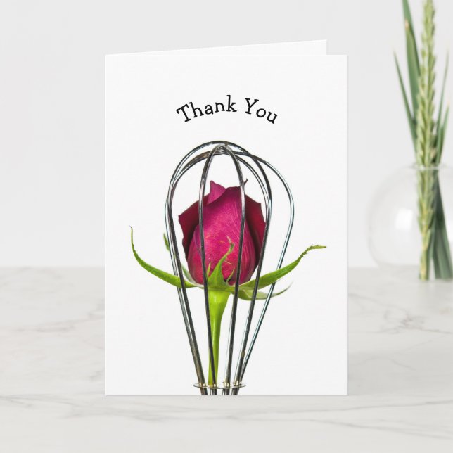 Red Rise In Whisk Thank You Card (Front)