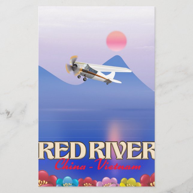Red River Cambodia Vacation poster Stationery (Front)
