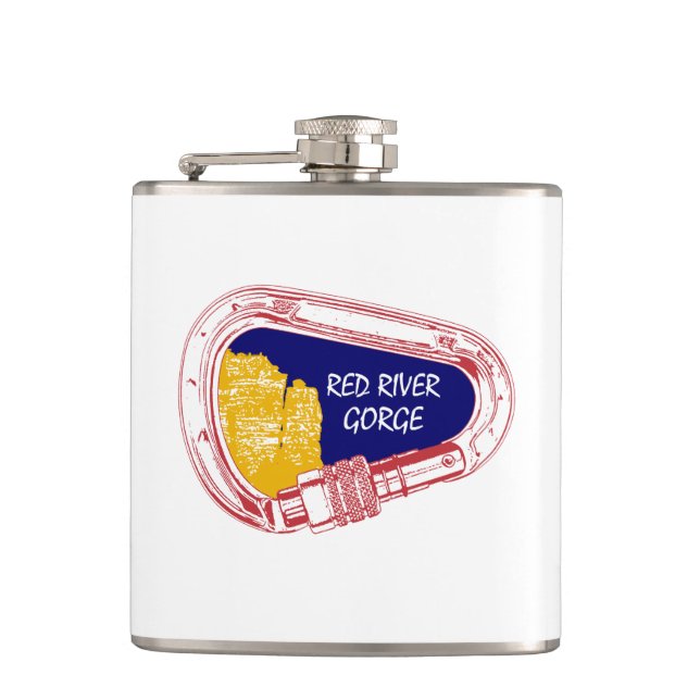 Red River Gorge Climbing Carabiner Hip Flask (Front)