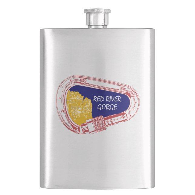 Red River Gorge Climbing Carabiner Hip Flask (Front)