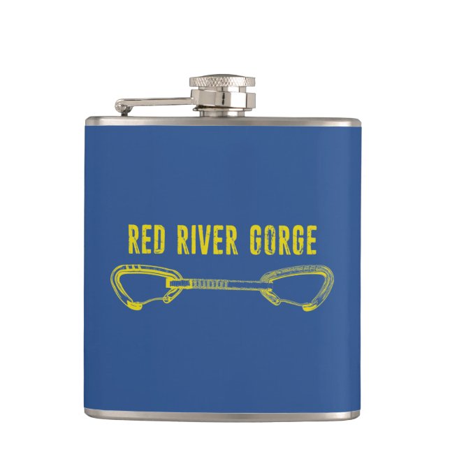 Red River Gorge Climbing Quickdraw Hip Flask (Front)