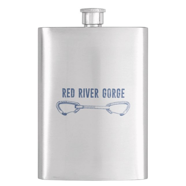 Red River Gorge Climbing Quickdraw Hip Flask (Front)