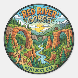 Red River Gorge Geological Area USA Classic Round Sticker
