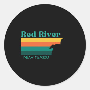 Red River Horseback Riding Trail 70s Retro New Mex Classic Round Sticker